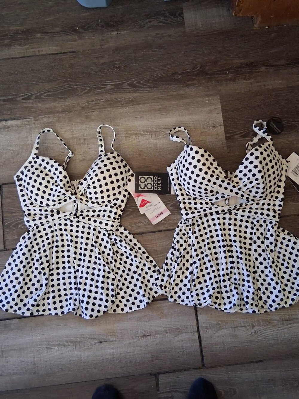 Coco Reef polka dot tankini corset Riviera Dot Twist D or DD Cup 32/34 Medium